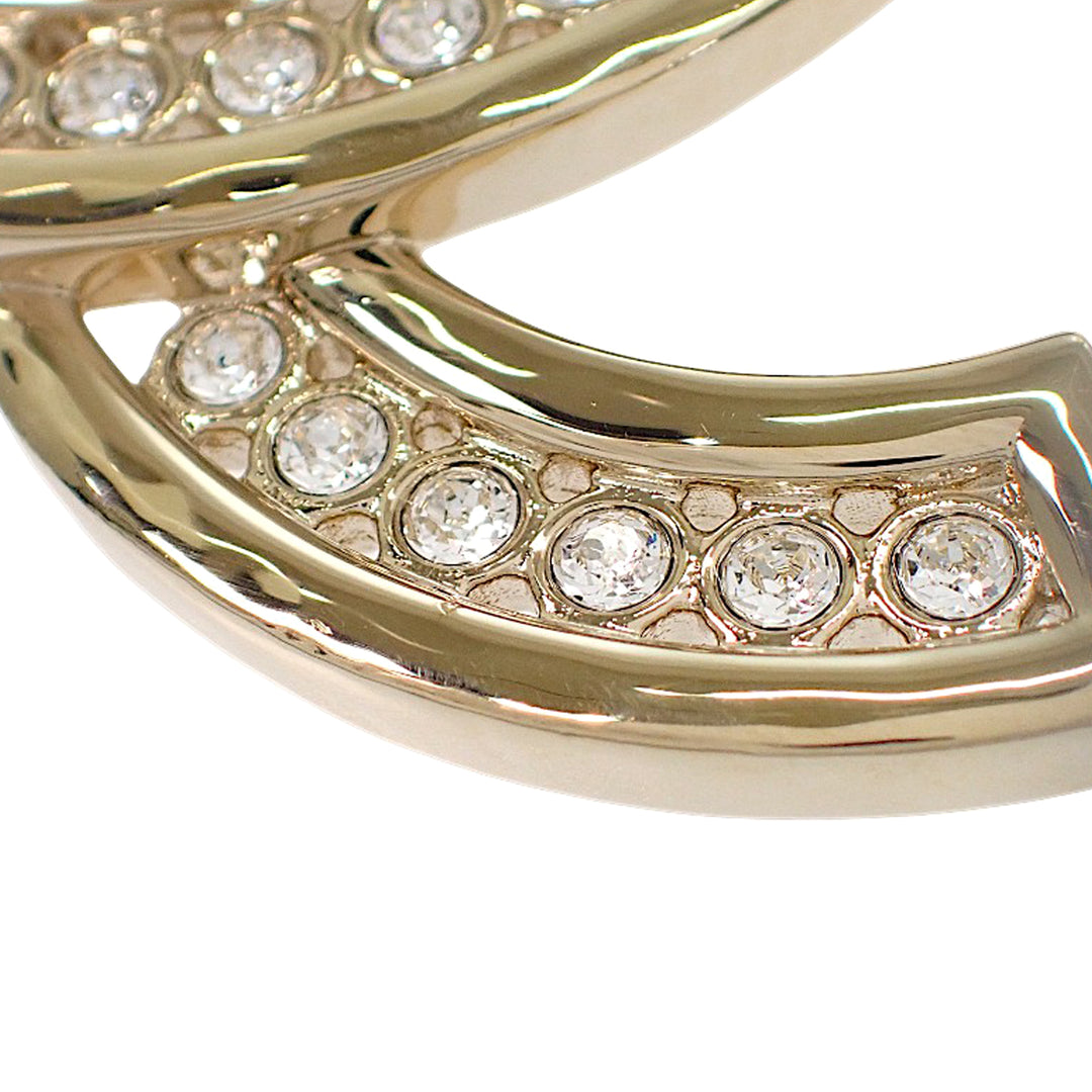 CC plaqué Strass Broche Doré