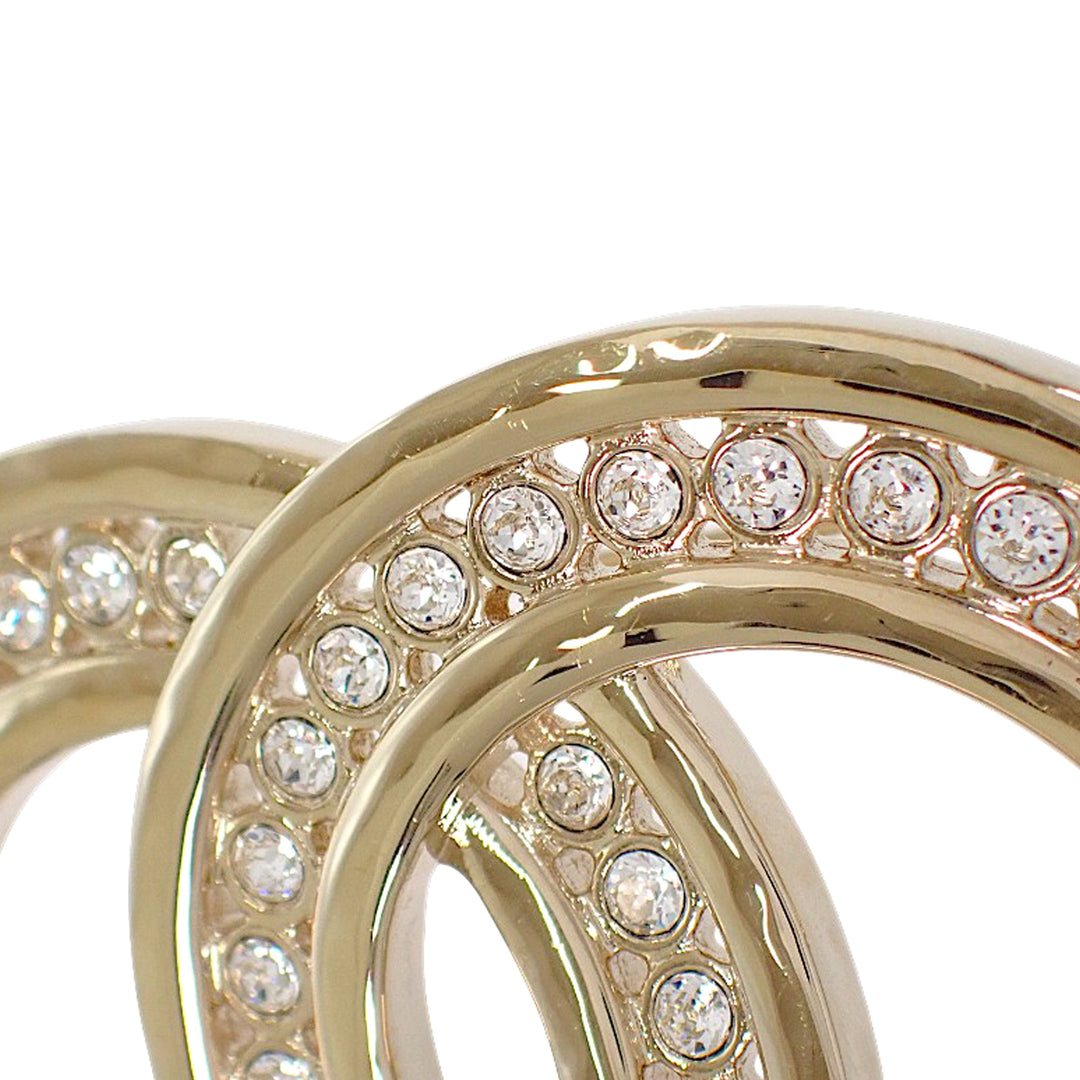 CC plaqué Strass Broche Doré