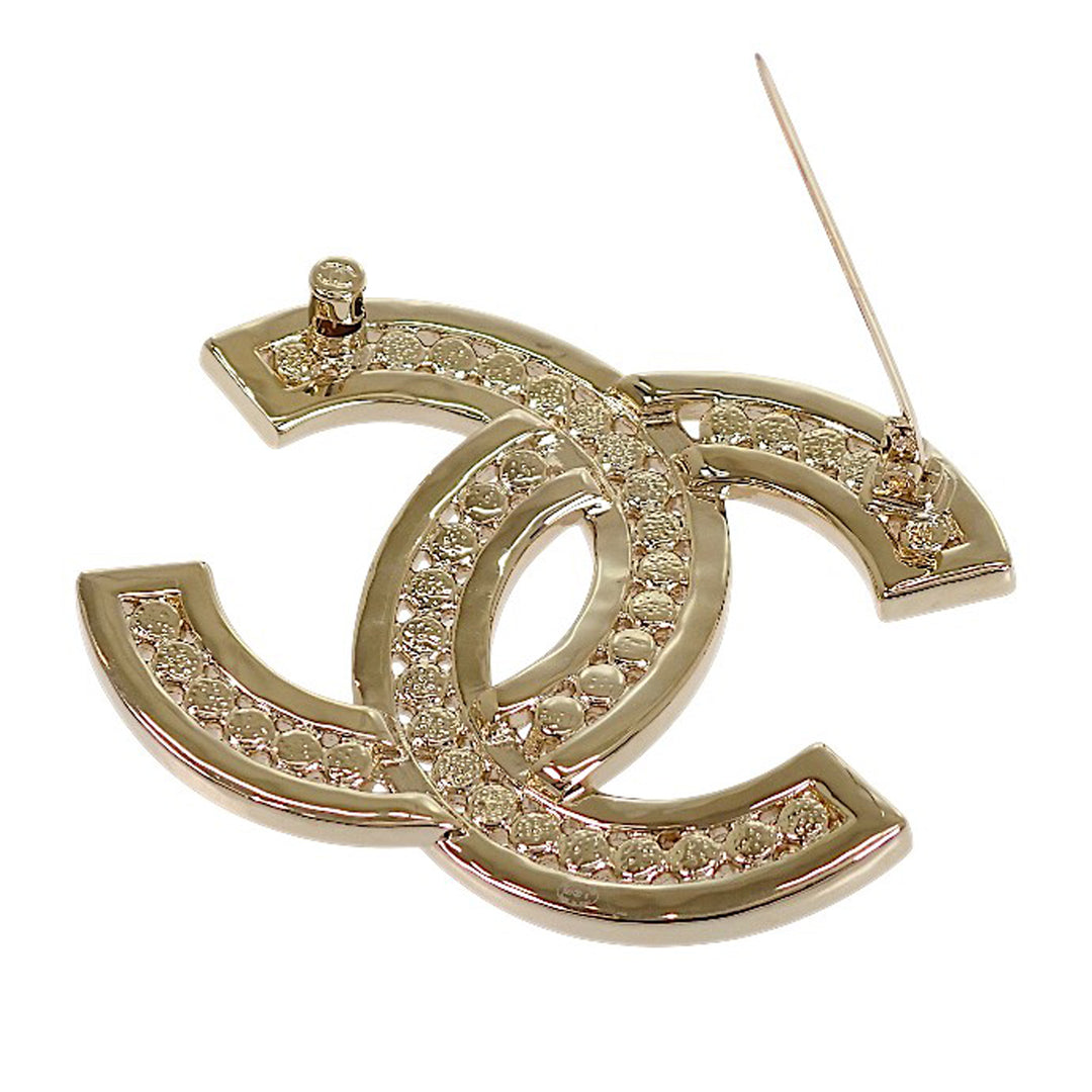 CC plaqué Strass Broche Doré