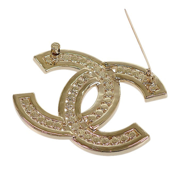 CC plaqué Strass Broche Doré