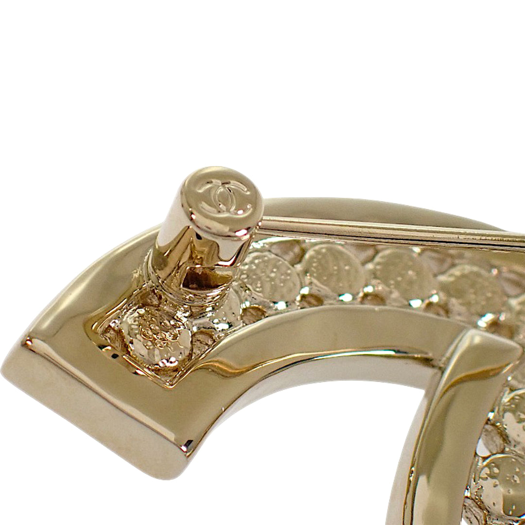 CC plaqué Strass Broche Doré