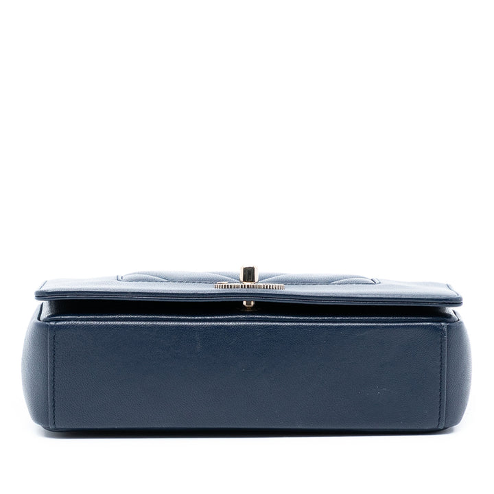 Chanel Mini Matelassé Chevron Sheepskin Mademoiselle Vintage à rabat