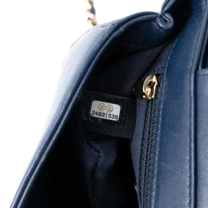 Chanel Mini Matelassé Chevron Sheepskin Mademoiselle Vintage à rabat