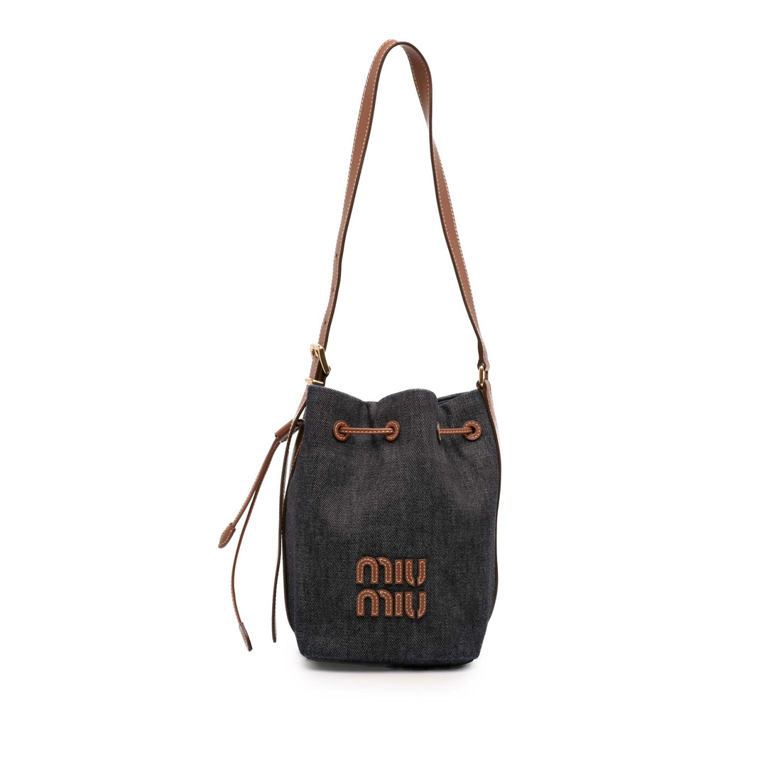 Miu Miu Jean Logo Bucket Sac