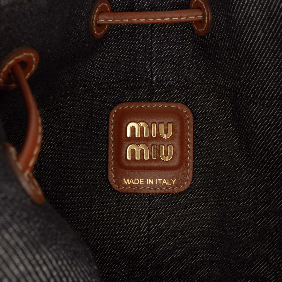 Miu Miu Jean Logo Bucket Sac