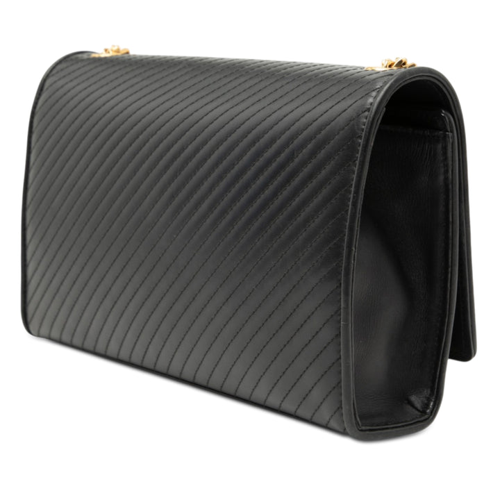 Saint Laurent Medium Diagonal Matelassé Cuir de veau Monogram Kate Pompon Sac porté croisé