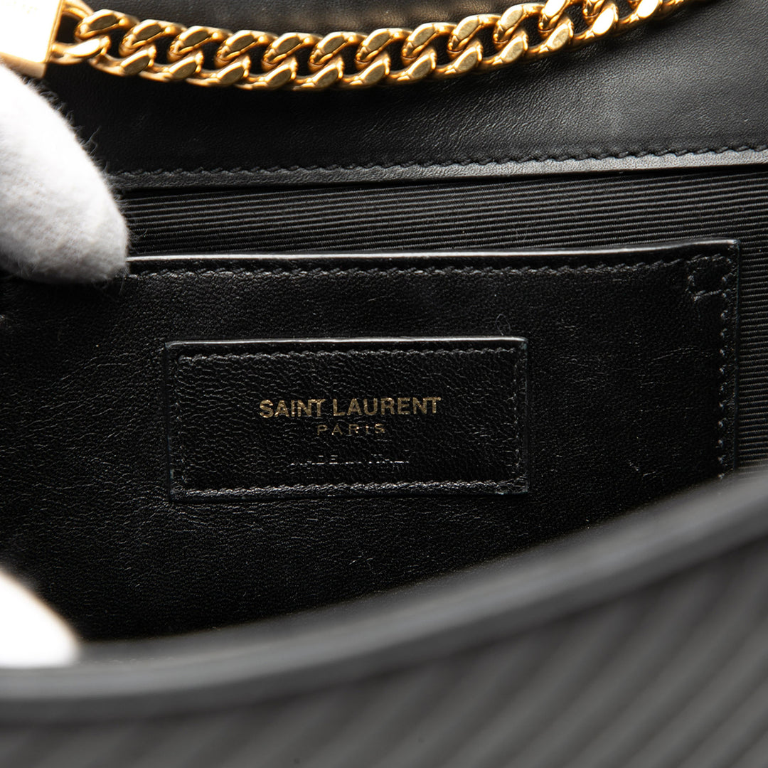 Saint Laurent Medium Diagonal Matelassé Cuir de veau Monogram Kate Pompon Sac porté croisé