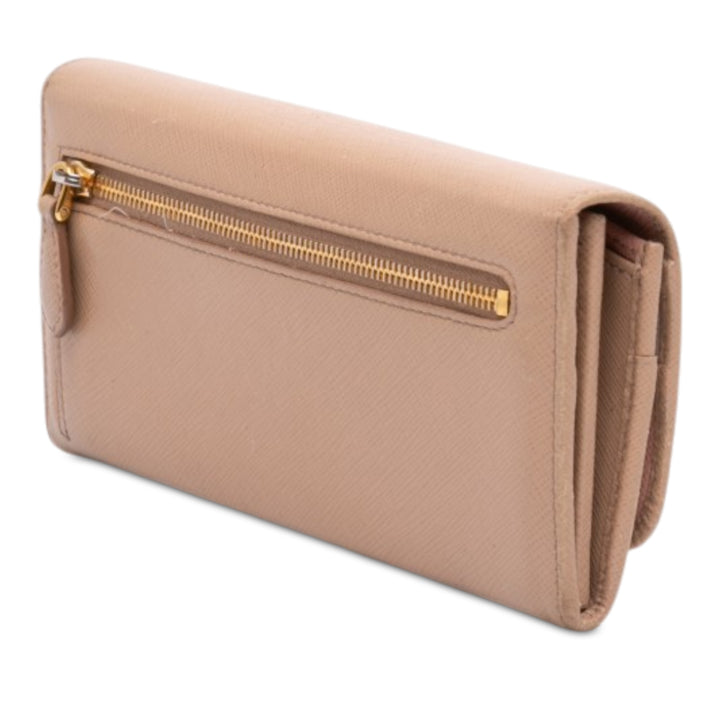 Prada Continental à rabat Portefeuille Cuir Saffiano