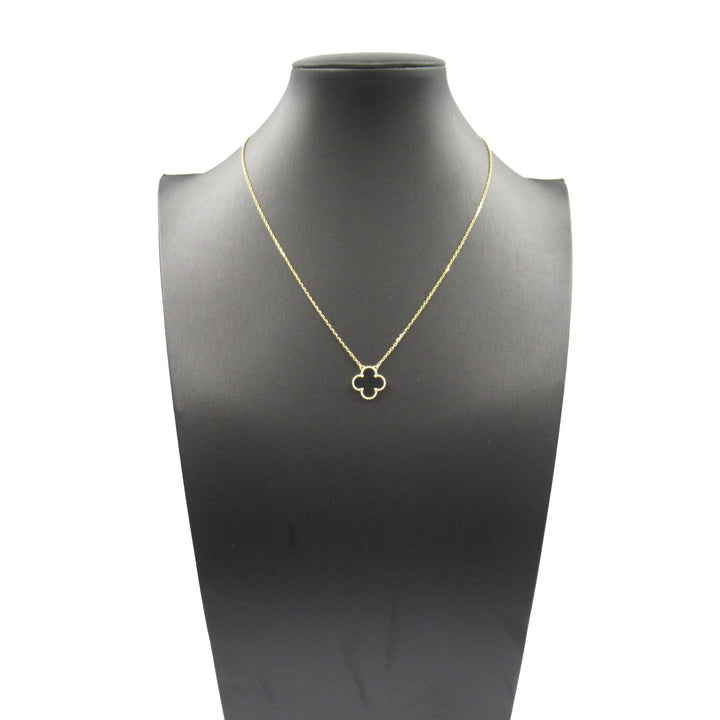18K Yellow Gold and Onyx Vintage Alhambra Pendant Necklace Gold - Gaby Paris