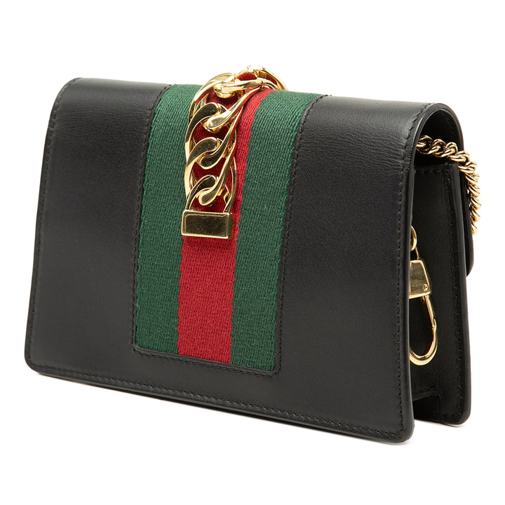 Gucci Super Mini Cuir de veau Web Sylvie Chain Sac porté croisé