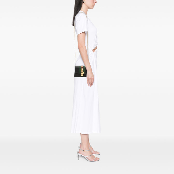 Gucci Super Mini Cuir de veau Web Sylvie Chain Sac porté croisé