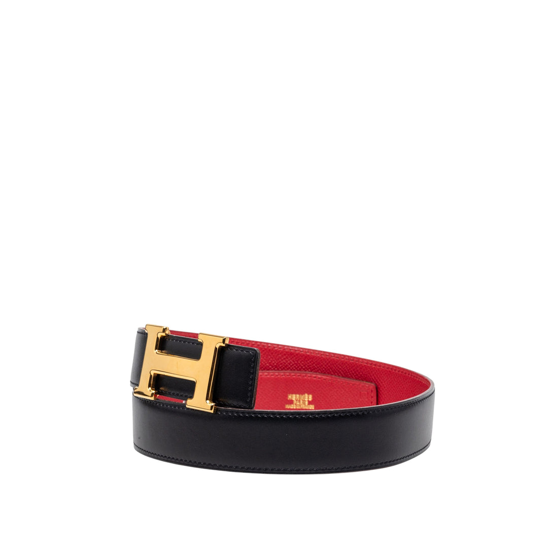 Hermès Epsom et Box Veau Constance H Reversible Belt