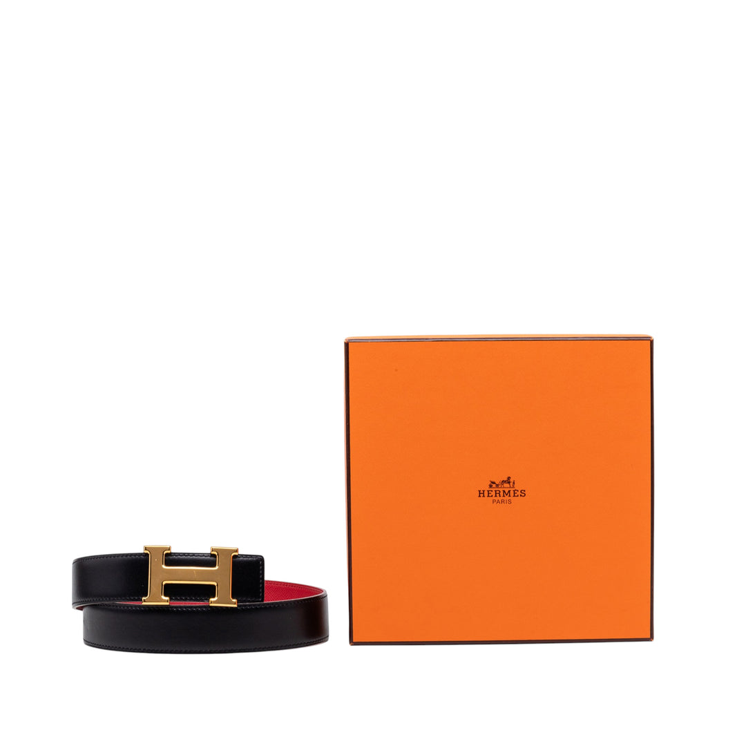 Hermès Epsom et Box Veau Constance H Reversible Belt