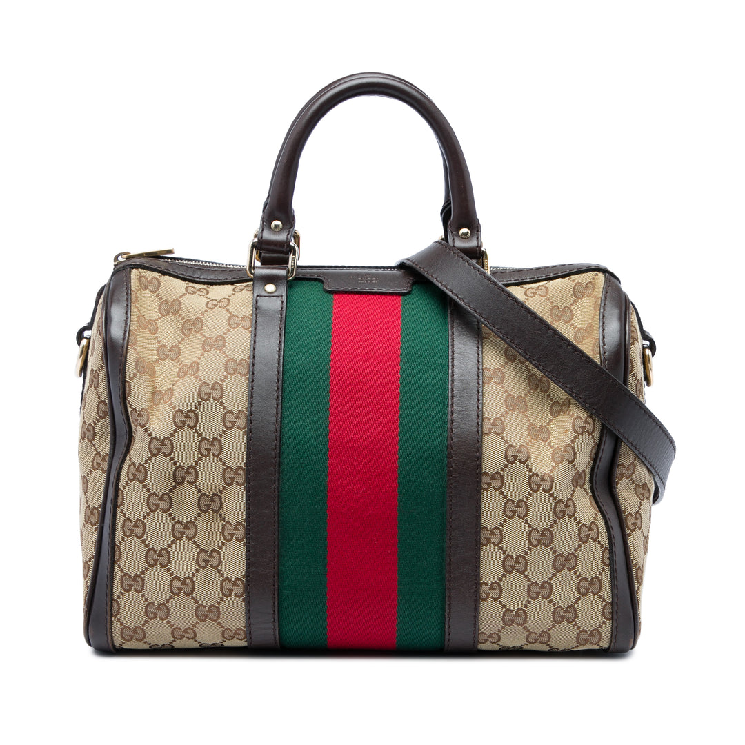 Gucci Sac à main GG Web Joy Boston Moyen Beige – vue principale – GABY PARIS