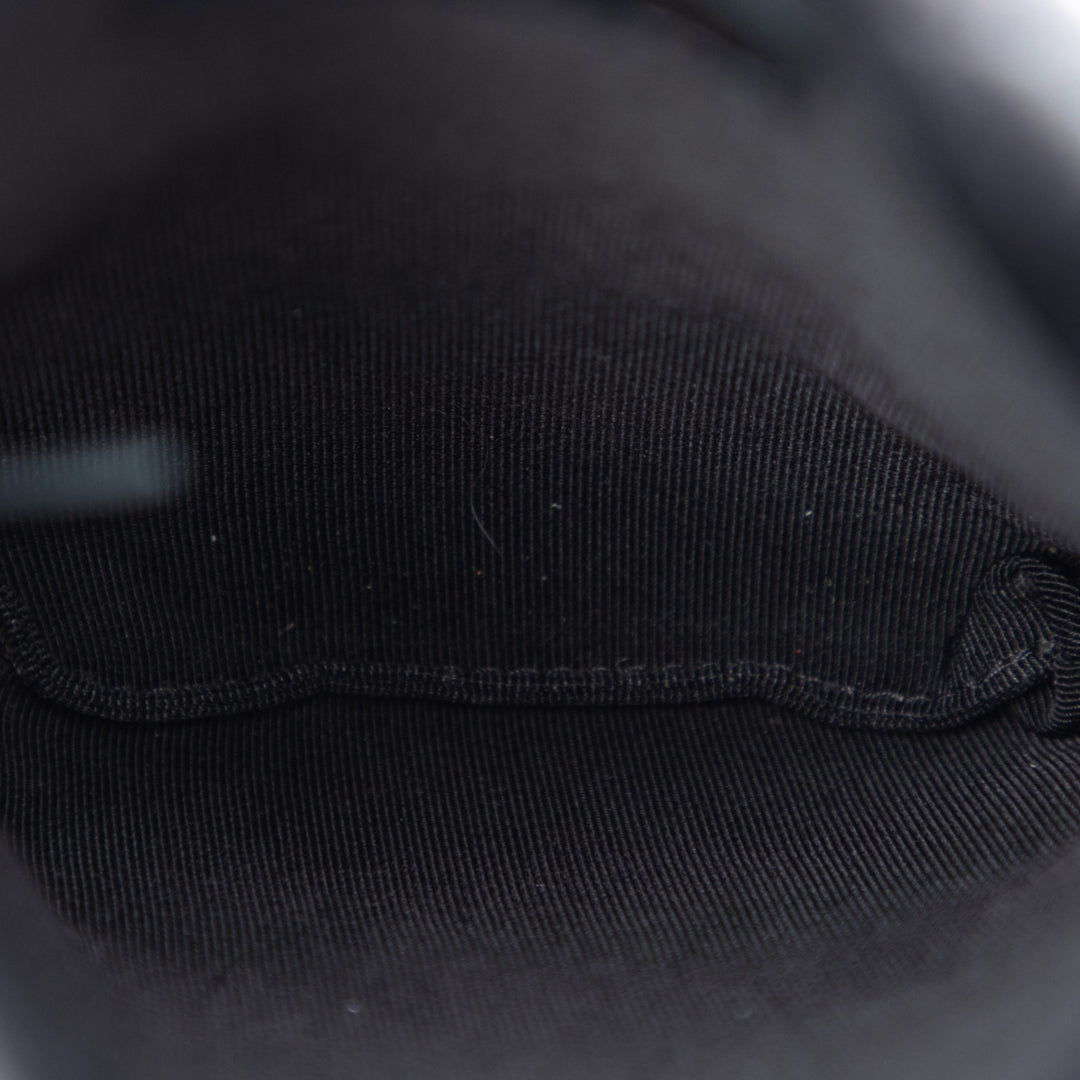 CC Matelassé Sac rond à chaîne Étui téléphone Sac Cuir d'agneau Noir