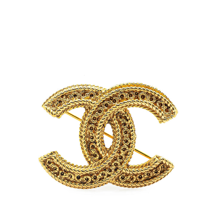 Gold Plated CC Brooch Gold - Gaby Paris