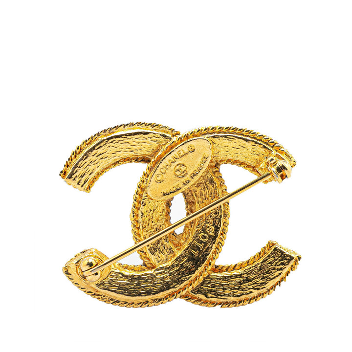 Gold Plated CC Brooch Gold - Gaby Paris