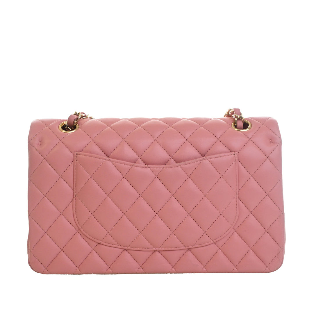 Chanel Classic Double rabat Moyen Cuir d'agneau Rose – vue 2 – GABY PARIS