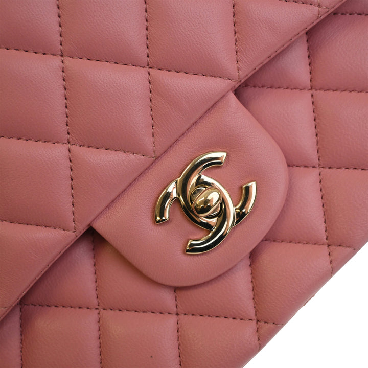Chanel Classic Double rabat Moyen Cuir d'agneau Rose – vue 5 – GABY PARIS