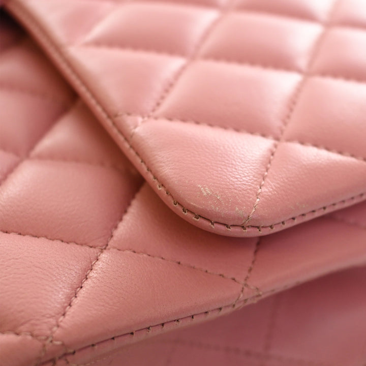 Chanel Classic Double rabat Moyen Cuir d'agneau Rose – vue 6 – GABY PARIS