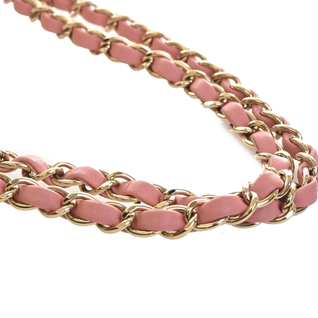 Chanel Classic Double rabat Moyen Cuir d'agneau Rose – vue 8 – GABY PARIS