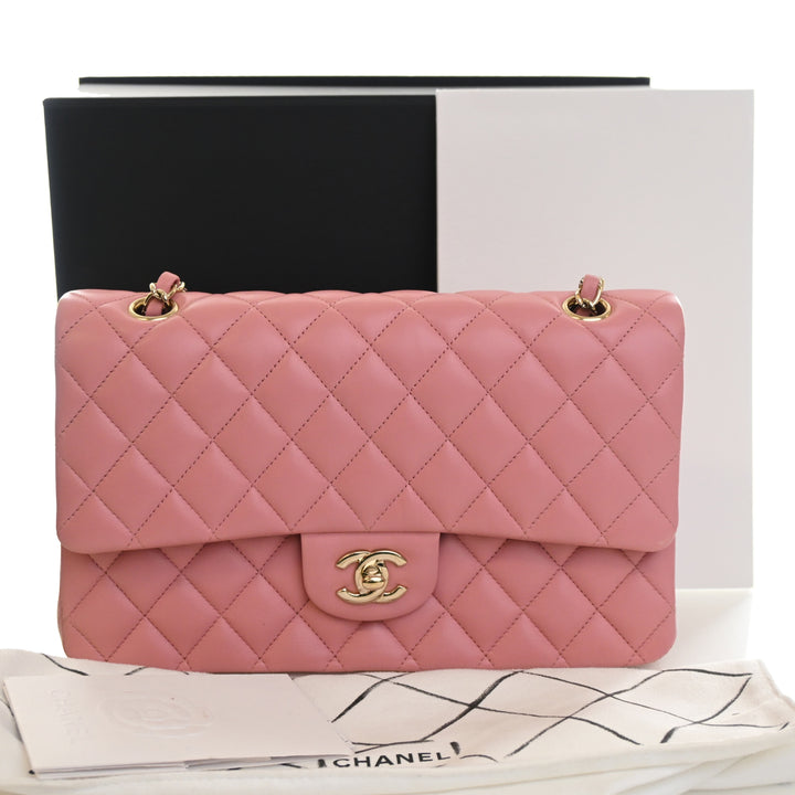 Chanel Classic Double rabat Moyen Cuir d'agneau Rose – vue 9 – GABY PARIS