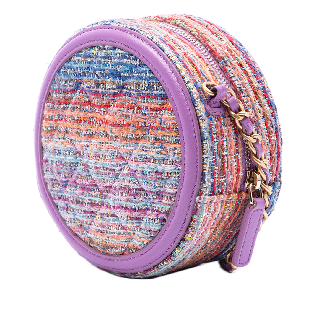Chanel CC Filigree Rond Sac Tweed Violet
