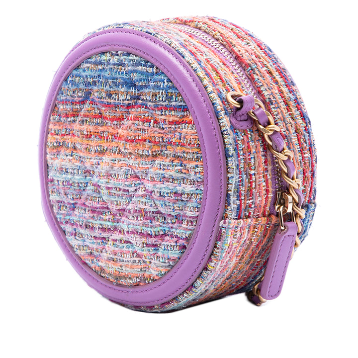 Chanel CC Filigree Rond Sac Tweed Violet