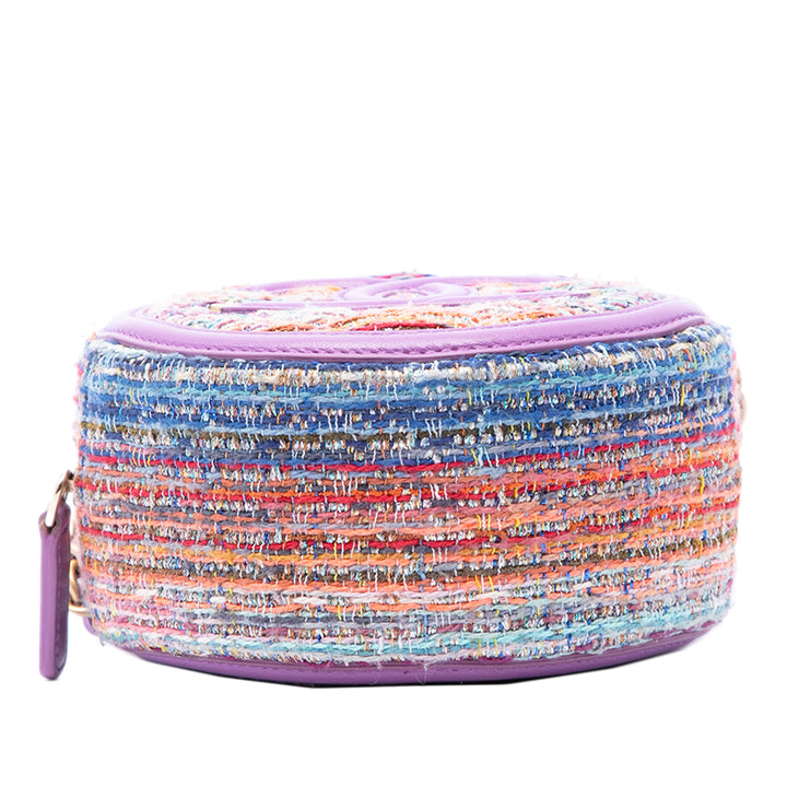 Chanel CC Filigree Rond Sac Tweed Violet
