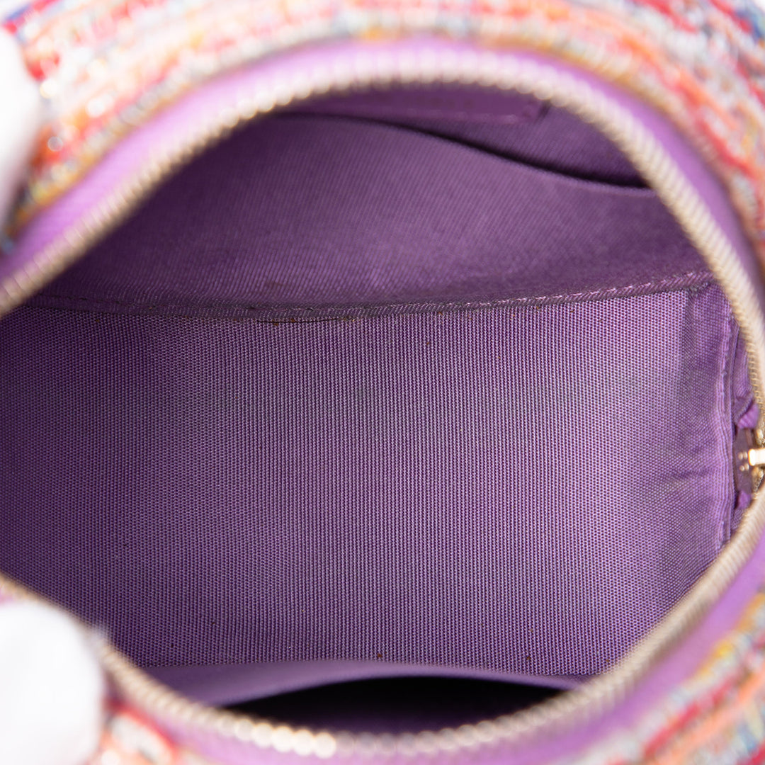 Chanel CC Filigree Rond Sac Tweed Violet