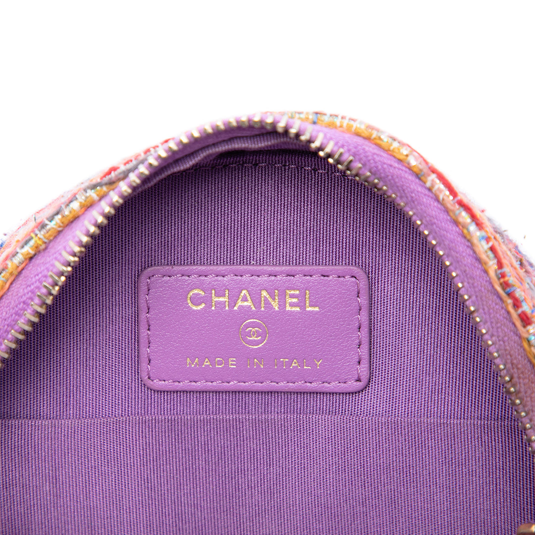 Chanel CC Filigree Rond Sac Tweed Violet