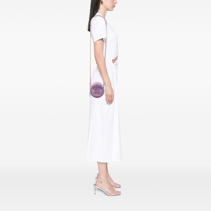 Chanel CC Filigree Rond Sac Tweed Violet