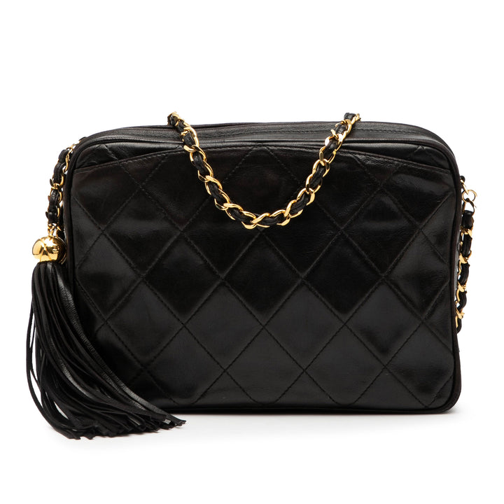 Chanel CC Matelassé Cuir d’agneau Pompon Sac caméra