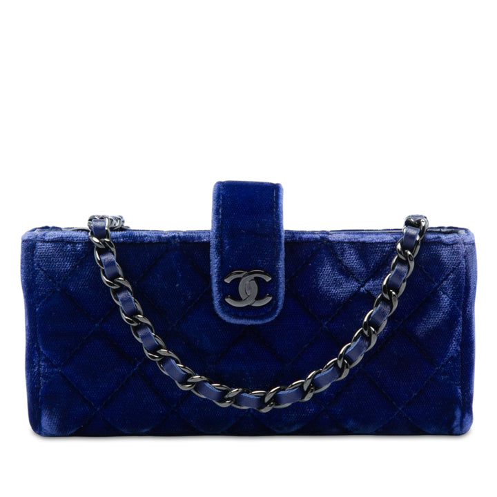 CC Matelassé Étui téléphone avec chaîne Mini Bleu