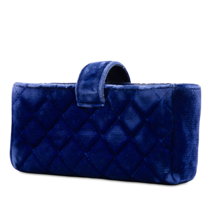CC Matelassé Étui téléphone avec chaîne Mini Bleu
