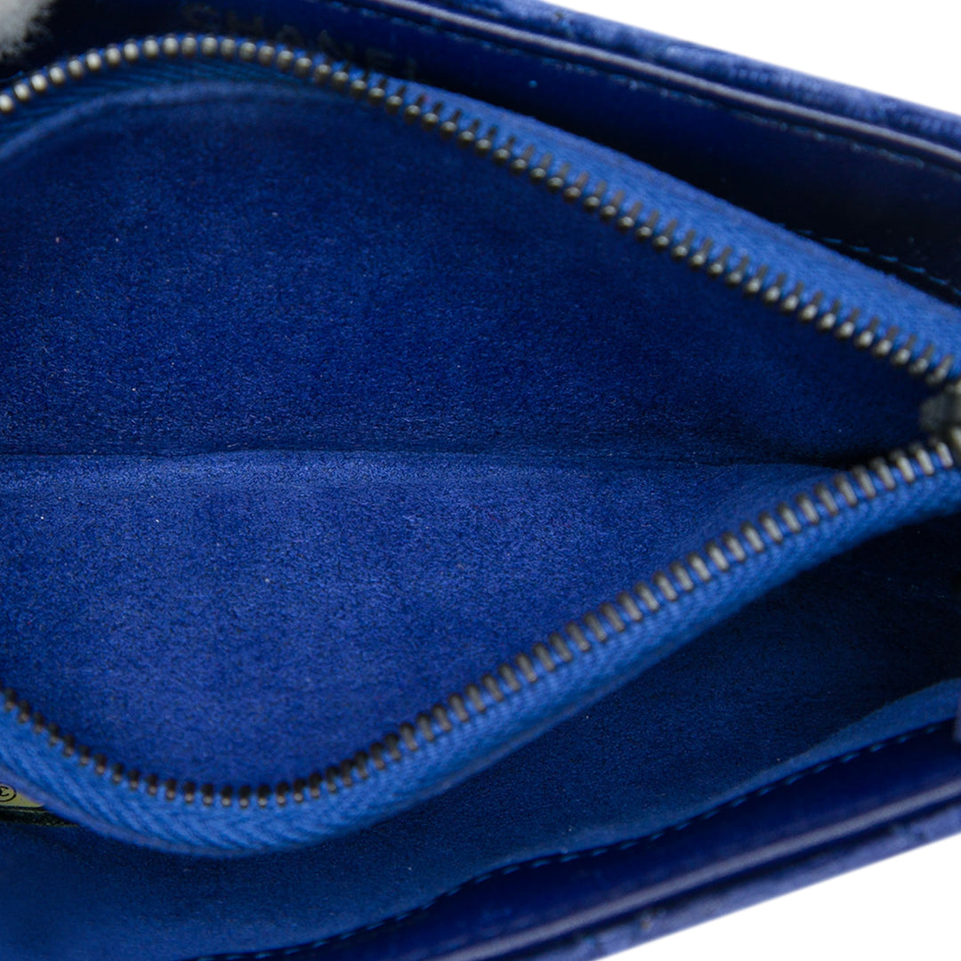 CC Matelassé Étui téléphone avec chaîne Mini Bleu