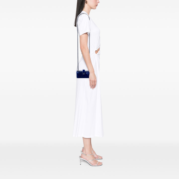 CC Matelassé Étui téléphone avec chaîne Mini Bleu