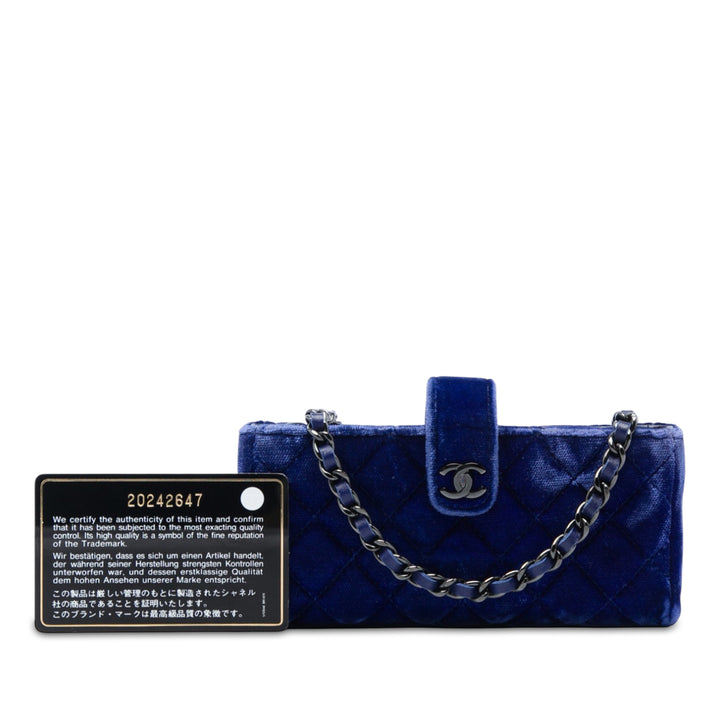 CC Matelassé Étui téléphone avec chaîne Mini Bleu