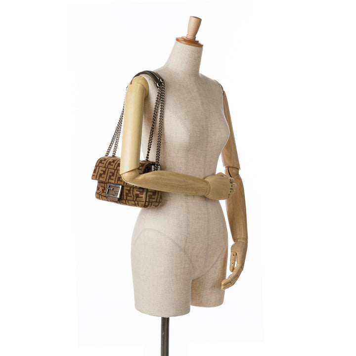 Zucca Wool Chain Midi Baguette Brown - Gaby Paris