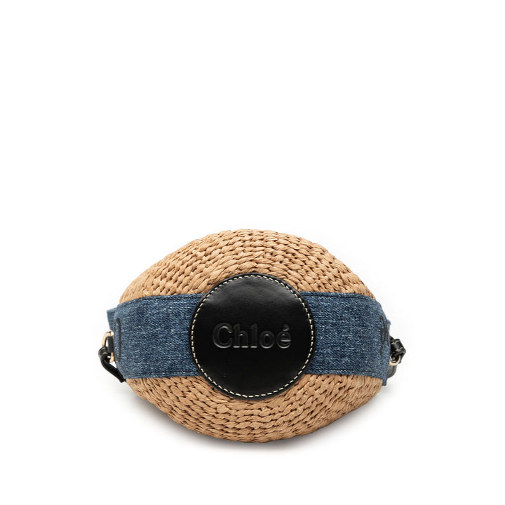 Chloé Small Raffia Woody Basket Bucket Sac