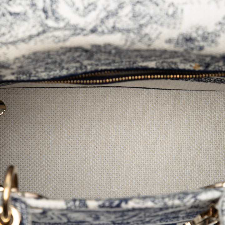 Dior Medium brodé Toile Toile de Jouy Lady D Lite