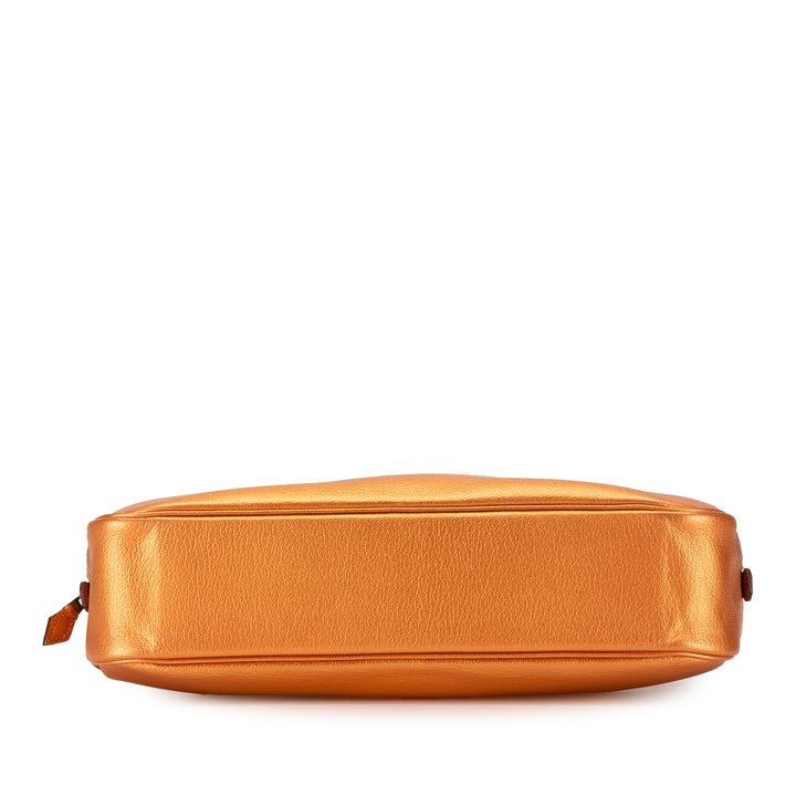 Hermès Métallisé Chevre Coromandel Plume Elan 28 Orange – GABY PARIS Authentique