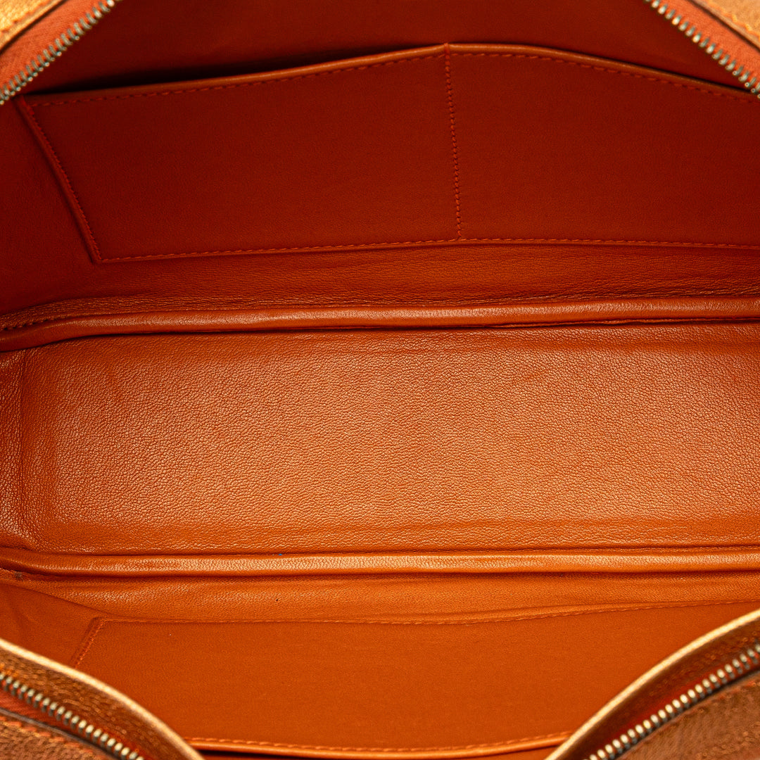 Hermès Métallisé Chevre Coromandel Plume Elan 28 Orange – GABY PARIS Authentique
