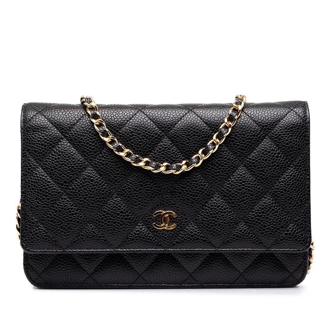 Chanel CC Matelassé Wallet on Chain Cuir caviar Noir – vue principale – GABY PARIS