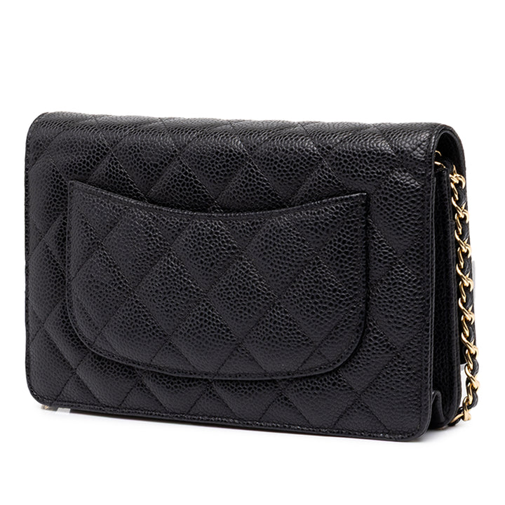 Chanel CC Matelassé Wallet on Chain Cuir caviar Noir – vue 2 – GABY PARIS