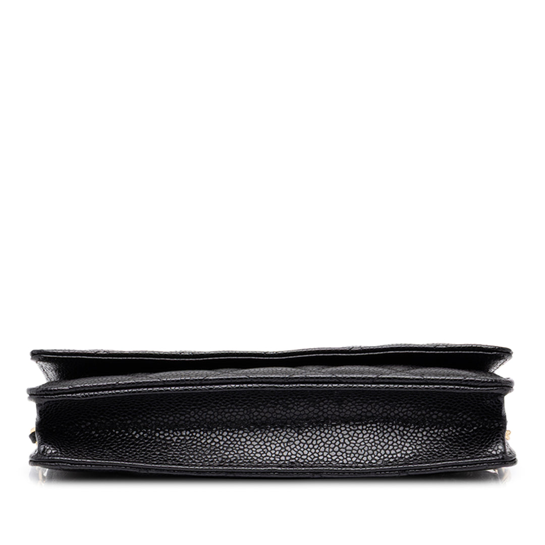Chanel CC Matelassé Wallet on Chain Cuir caviar Noir – vue 3 – GABY PARIS