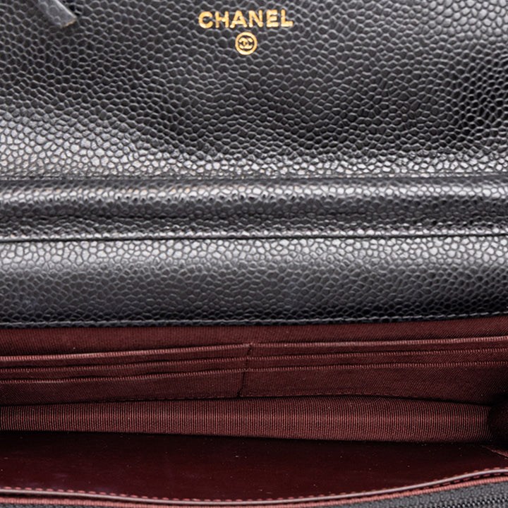 Chanel CC Matelassé Wallet on Chain Cuir caviar Noir – vue 4 – GABY PARIS