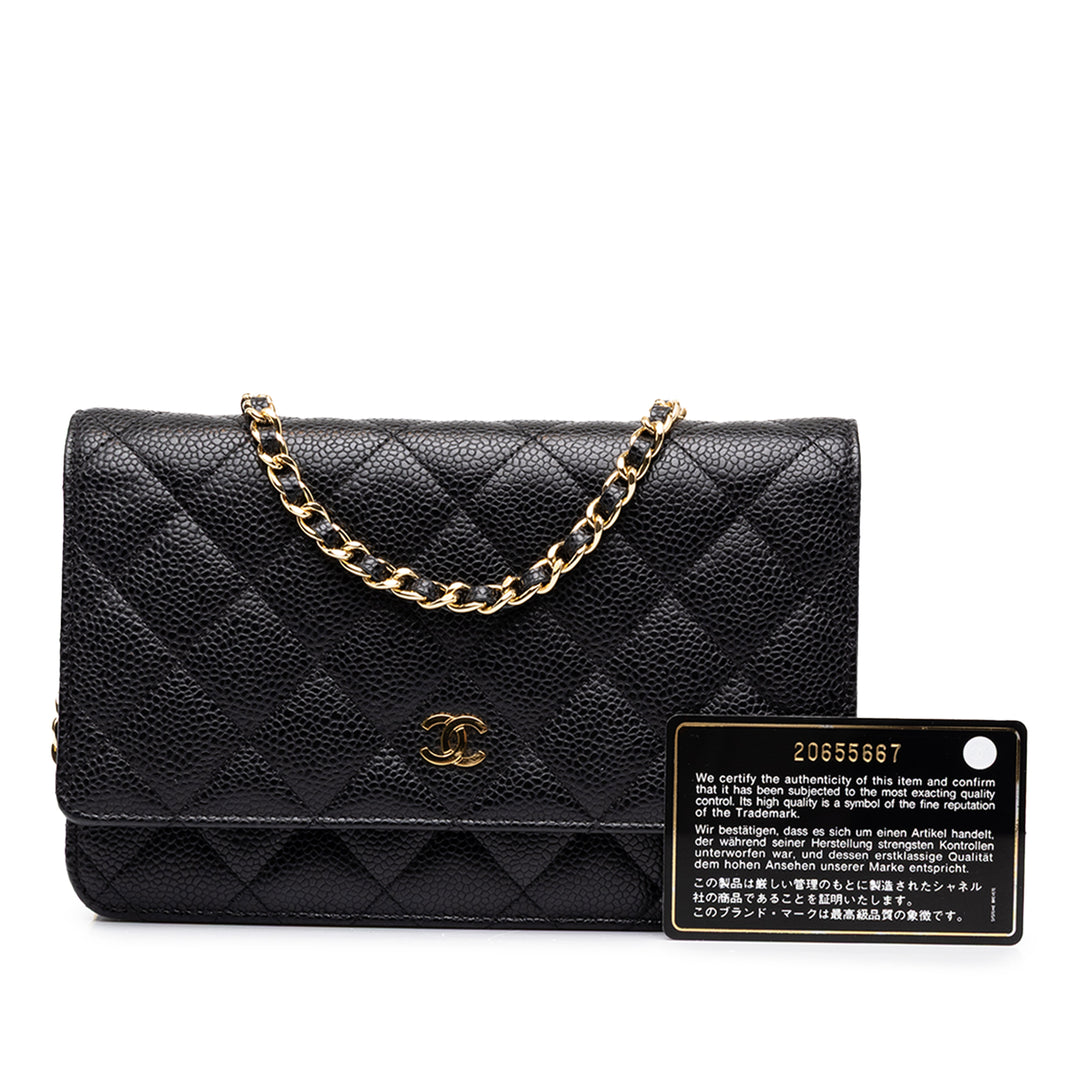 Chanel CC Matelassé Wallet on Chain Cuir caviar Noir – vue 7 – GABY PARIS