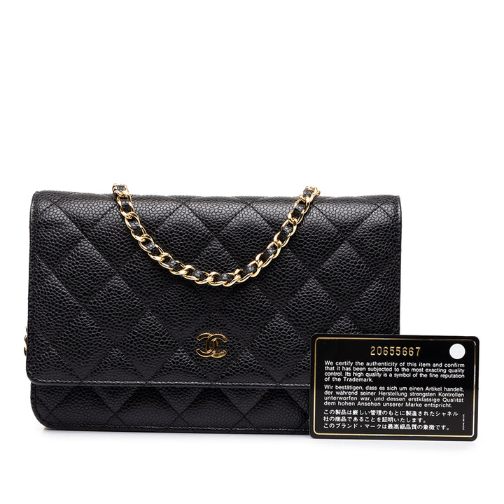 Chanel CC Matelassé Wallet on Chain Cuir caviar Noir – vue 7 – GABY PARIS