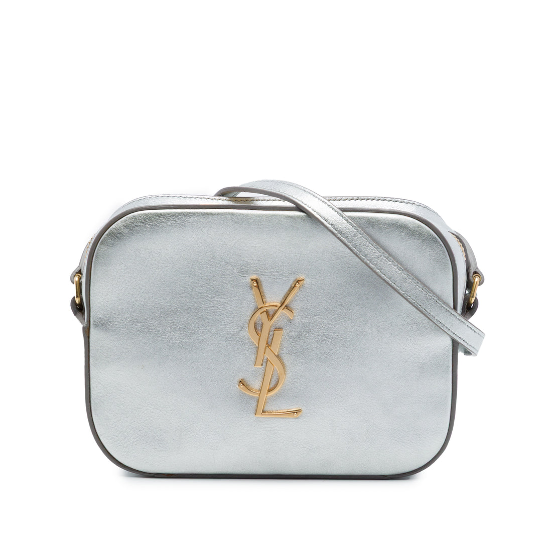 Saint Laurent Small Metallic Cuir de veau Classic Monogram Sac caméra